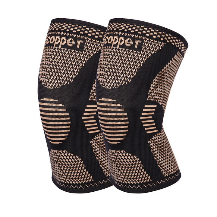 Set 2 suporturi ortopedice pentru genunchi  cupru  design ergonomic  compresie optima  unisex