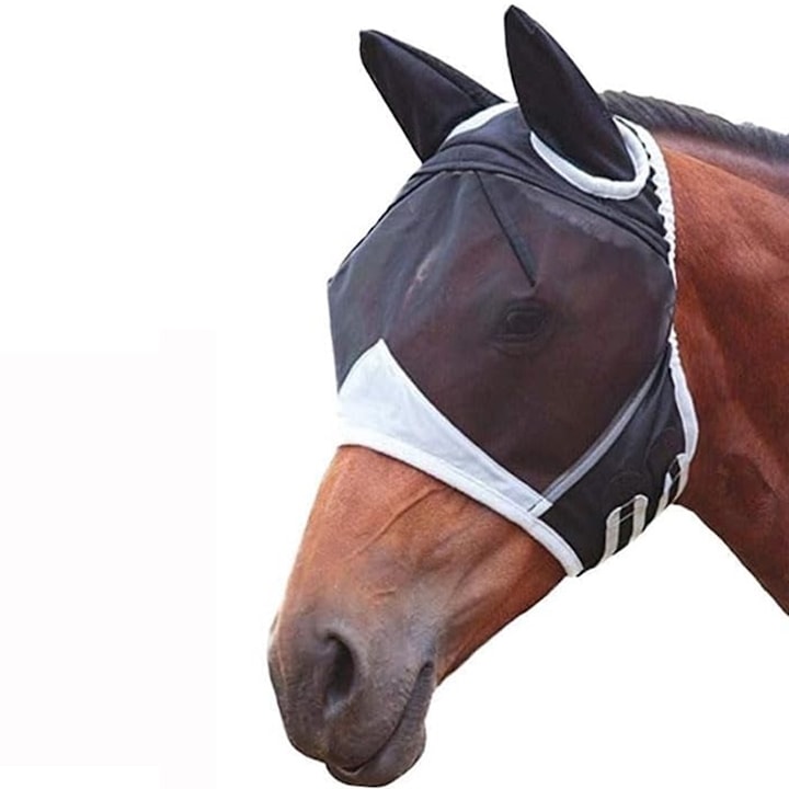 Fly mask Size L Black/White