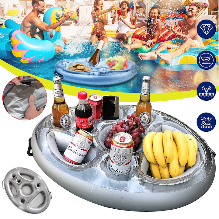 Inflatable Floating Drink Holder for Pool Hot Tub Party Decor Fun Adult Pool Accessories Drink Floats 70 x 50 x 10 cm