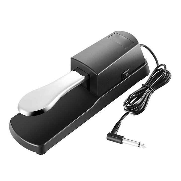 Rqiurpn Universal Non-Slip Sustain Pedal for Organs and Electronic Keyboards, Metal/ABS, Black