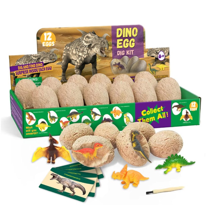 Set de 12 oua de dinozaur  Ipsos  6 ani  Multicolor