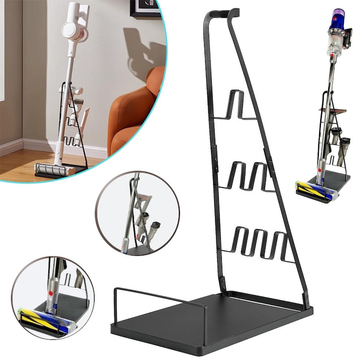 Universal Vacuum Cleaner Stand Solid Floor Stand Stable Metal Storage Stand Compatible with Dyson Eureka Tineco and Most Stick Vacuums