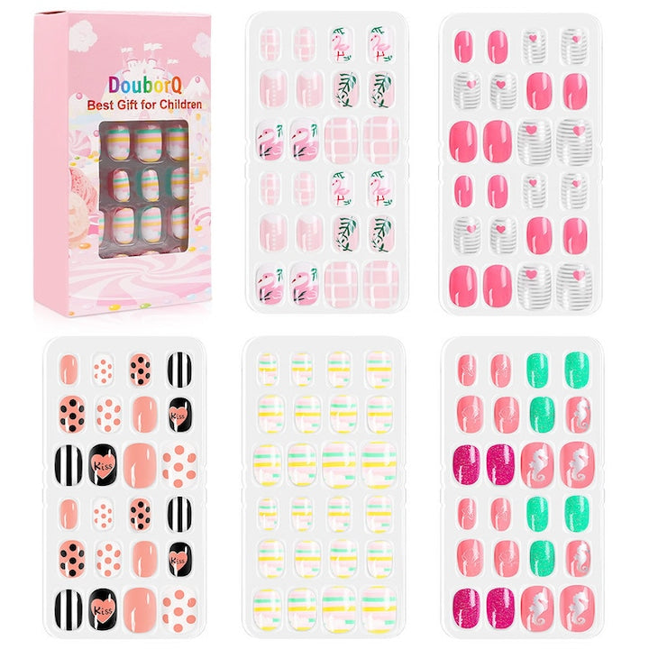 Set 120 unghii false copii  Bling  ABS  Multicolor