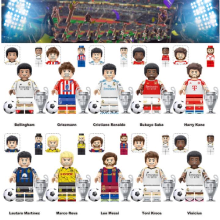 Set 10 figurine fotbal multicolor 10x15x5cm