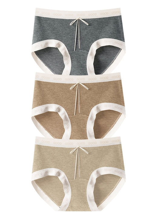OEM - Set de 3 pantaloni interiori femei  chiloti dama calzi din bumbac si acril  multicolor  M
