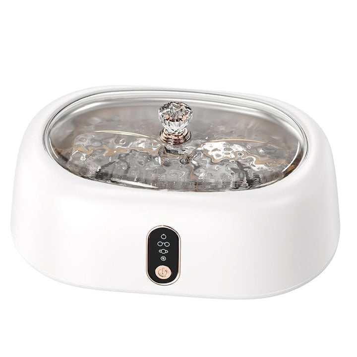 Aparat de Curatare cu Ultrasunete Inox  Rqiurpn  4 Moduri de Curatare  50kHz  Capacitate 500 ML  Putere 24W  Portabil  Pentru Cosmetice  Bijuterii  Ochelari  Ceas  Cercei  Alb