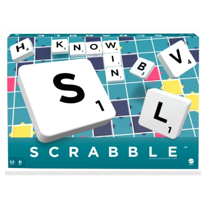 Joc de societate Scrabble AjieQaQ  2-4 jucatori  dezvolta inteligenta  plastic  7+ ani
