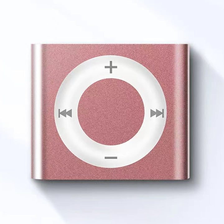 Metallic Mini MP3 Player with Speaker, 64GB, Rose Gold, 47x40x10mm