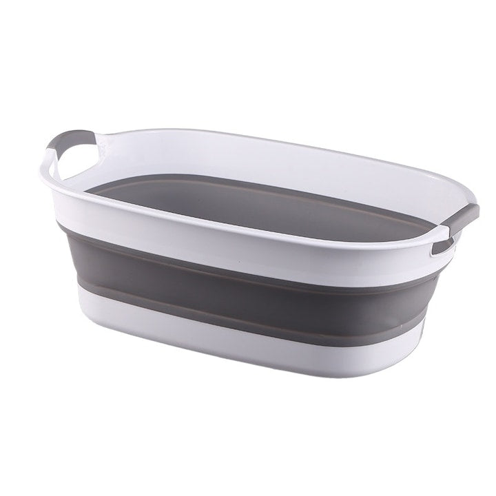 Set cos de rufe pliabil  Omelivon  alb gri  53x38x20cm  capacitate 22l