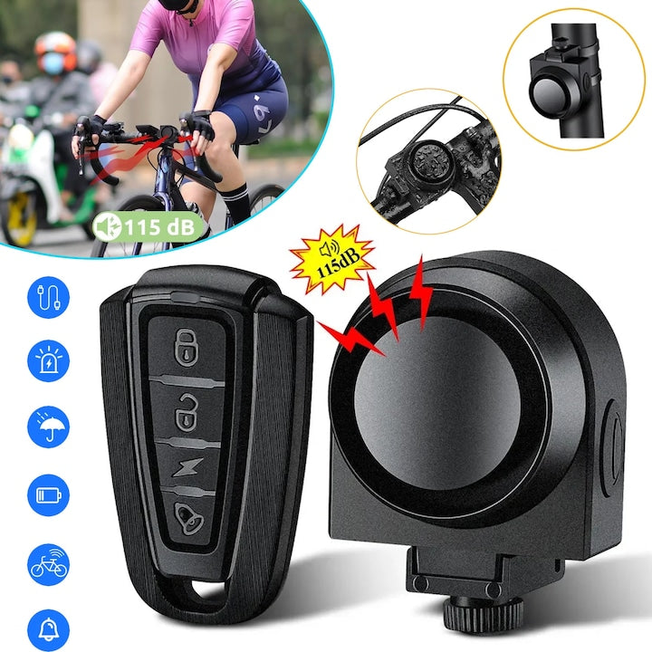 CHOOLY Wireless Bicycle Alarm 115dB Waterproof USB-C Rechargeable for Bike Motorcycle Electric Scooter