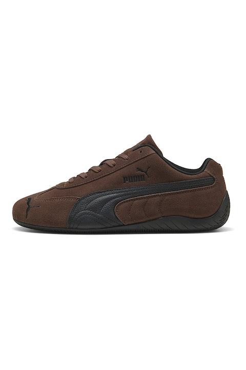Puma - Pantofi sport Speedcat de piele intoarsa si piele  Maro inchis/Negru 12 rate cu 0% dobândă