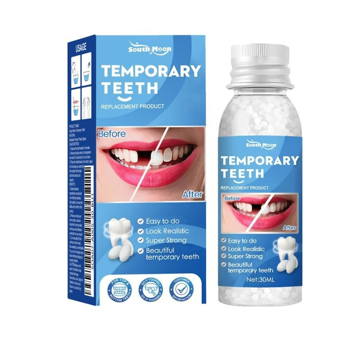 Kit de reparare a protezelor dentare detasabile South Moon Umplere temporara dinti falsi • Indepartare 5 minute • Rezistent la apa • Recomandat de stomatolog • Accesorii de ingrijire personala  Perie curatare Dinti Aparat dentar  Gel gingival Dinti Apa