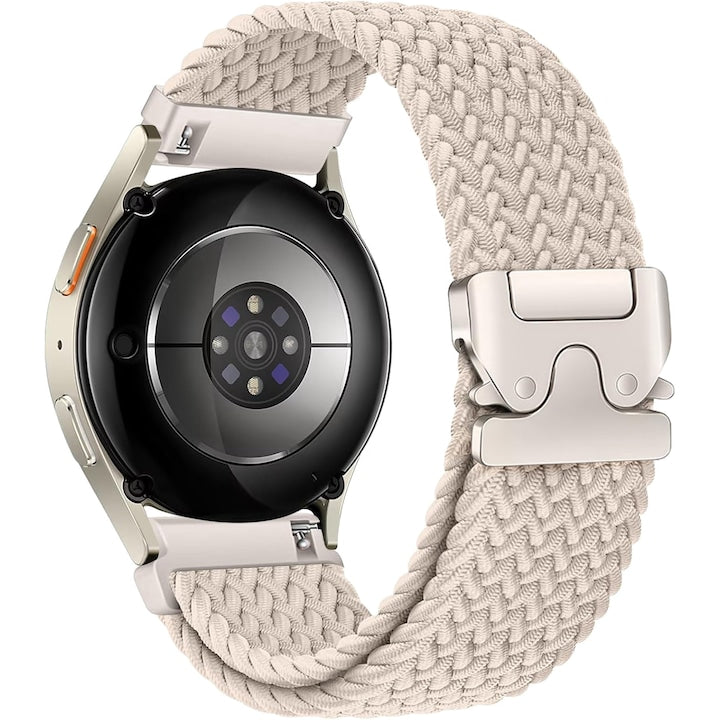 Watch strap for Huawei Watch GT GT2 GT3 GT4 GT5 GT6, Samsung Galaxy Watch 3, or any smartwatch with 22mm strap width, elastic nylon, adjustable, Beige