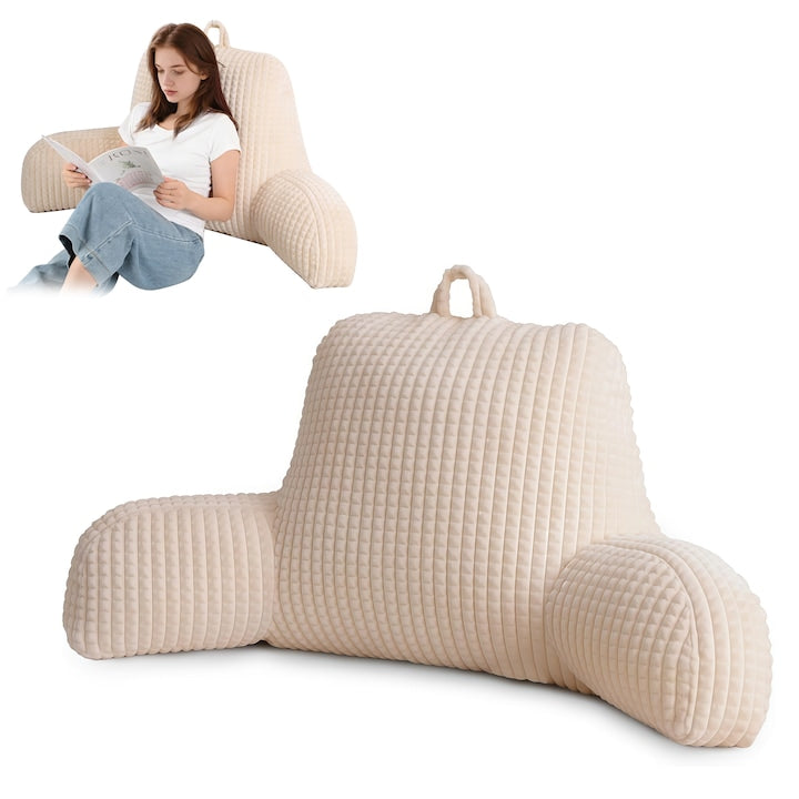 Perna ortopedica de citit Wacorresi  Material respirabil  ergonomica pentru  spate  Ajuta la Spondiloza Cervicala  Post-Operator  Anti-Reflux  Antisforait  Antirid 71x60cm71x60cm  bej