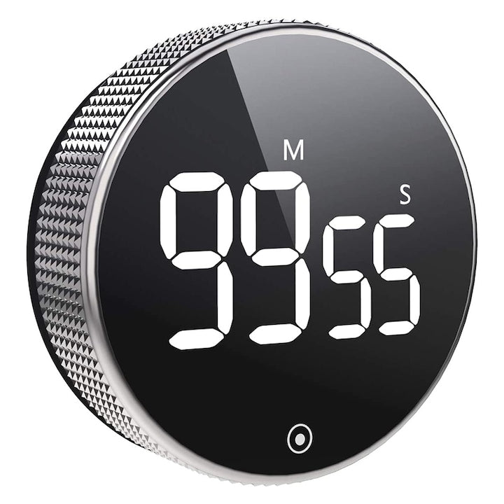 Timer digital bucatarie  cu display LCD mare si spate magnetic  Temporizator  OUYLAF  Negru