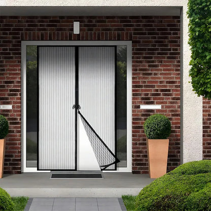 Plasa Anti Insecte pentru Usa cu Inchidere Magnetica 100 x 210 cm  Auto-Inchidere  Montaj Fara Gaurire  Negru