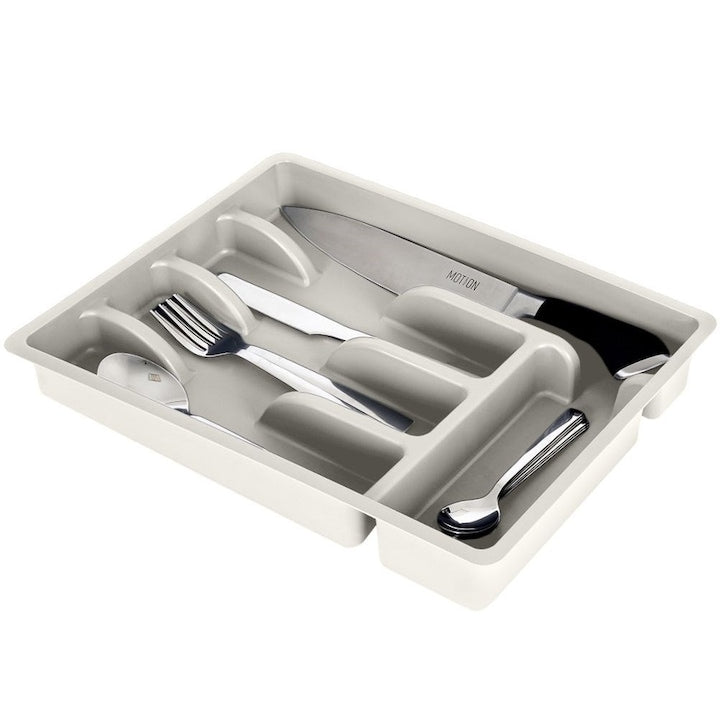 Organizator Pentru Tacamuri  Vilde  36x25.5x6 cm  Gri  Are 5 Compartimente  Rezistent  Usor De Curatat  Spatios  Universal  Se Potriveste In Orice Sertar  Calitate Superioara A Materialelor  Utilizare Usoara