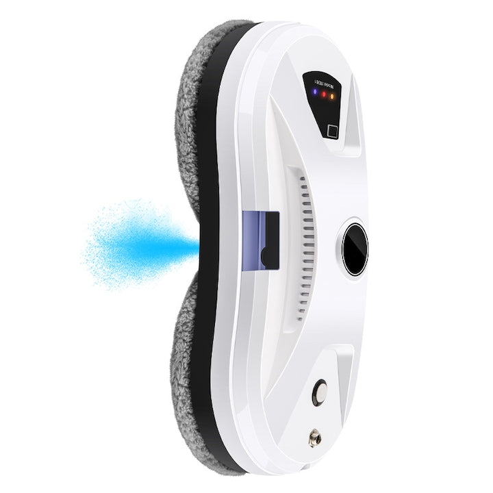 Intelligent Window Cleaning Robot with Spray Function, Dual Rotating Mops, Remote Control, AI Sensors, 5-Layer Microfiber Cloth, 5600 Pa Suction Power, 35 ml Water Tank, 290*144*93 mm, White