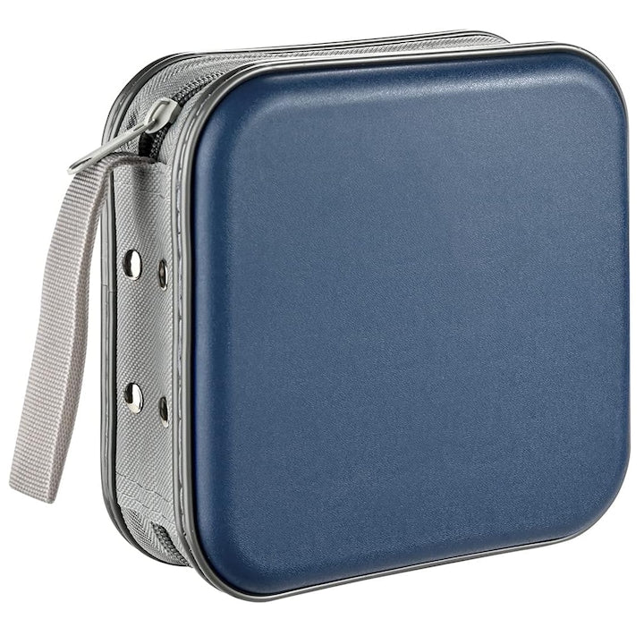 CD/DVD Case 48 Storage Spaces Zipper Closure Blue