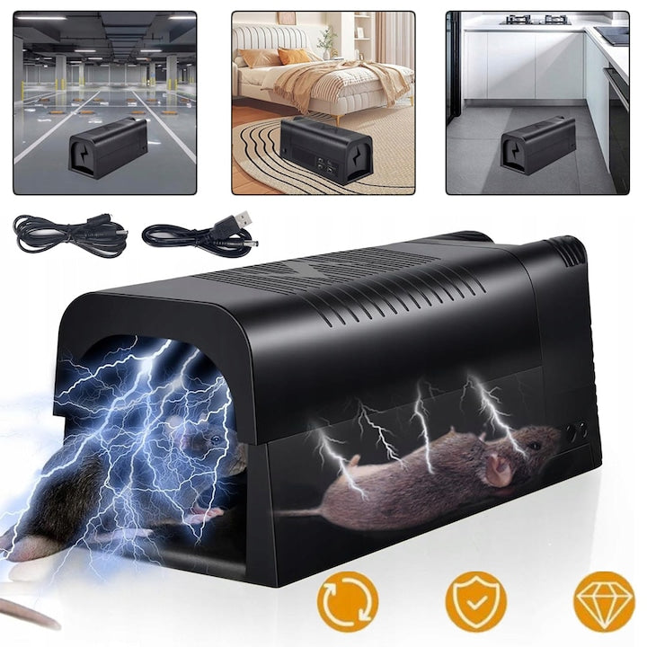 Rechargeable Electric Mouse Traps, 7000V High Voltage Mouse Traps for Kitchen, Garage, Warehouse, Reusable Rodent Killer Trap, Humane and Efficient
