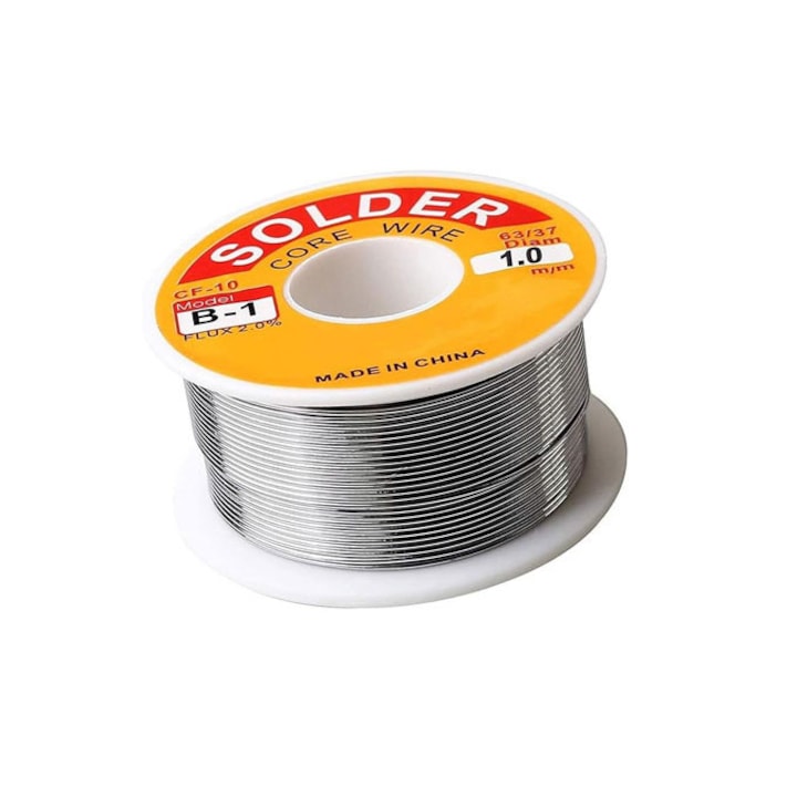 Solder wire diameter 1.0 mm For repairing household appliances, computers, wires, and soldering motors, weight 100 grams, Silver