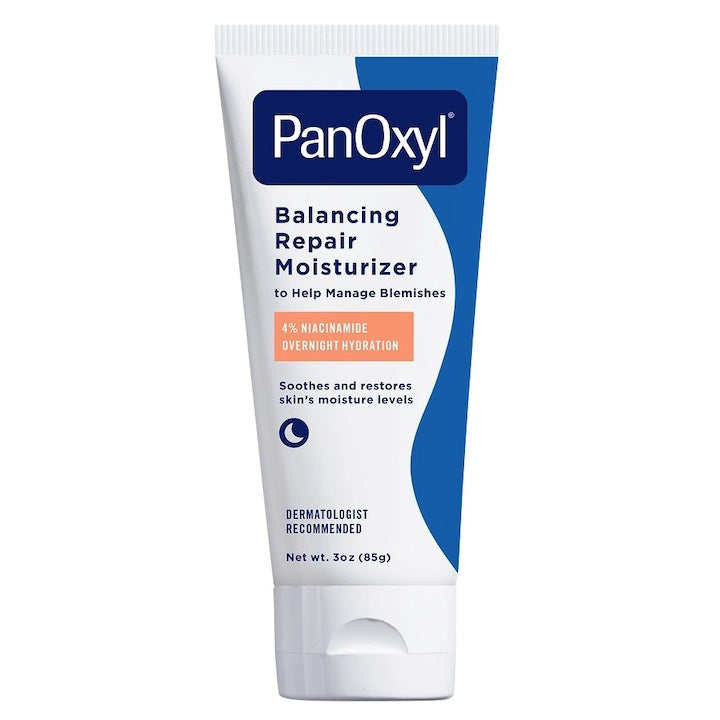Crema de Fata  PanOxyl  Balancing Repair Moisturizer  pentru Tenul Predispus la Acnee  Hidrateaza Pielea pe Timpul Noptii  cu Niacinamide 4%  Non-Comedogenic  fara Parfum  85gr