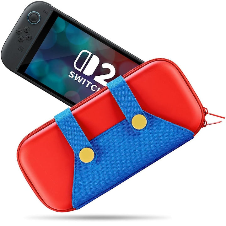 Husa pentru Nintendo Switch 2  NESTIFY capacitate 10 cartuse  design subtire  rosu-albastru