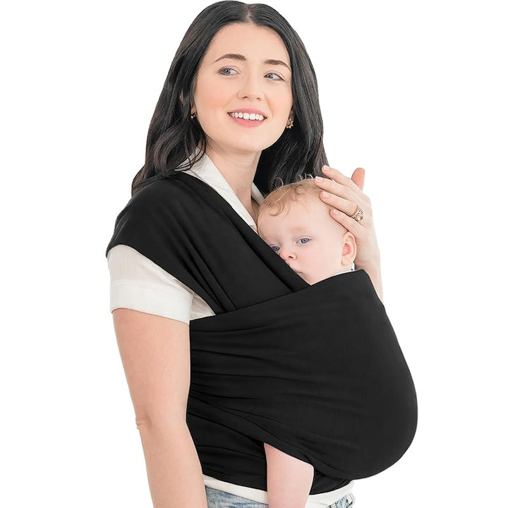 Marsupiu ergonomic pentru bebe-Wrap elastic  Curea de umar portabila  Respirabila si reglabila  Design pentru alaptare  Potrivit pentru nou-nascuti 0-36 luni  Marime universala  Negru