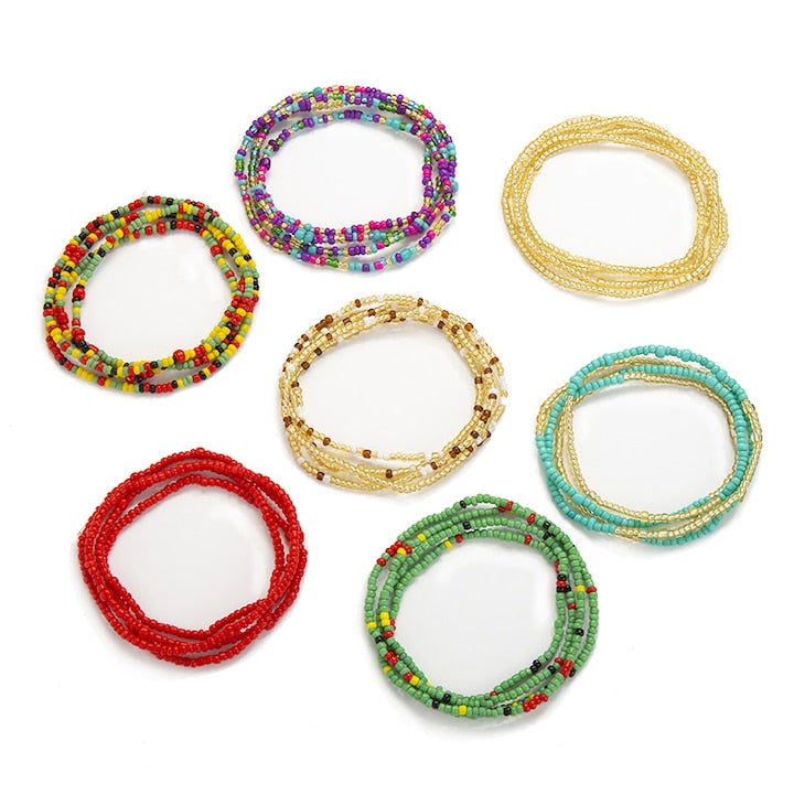 Rqiurpn - Set of 7 Elastic Waist Chains 80x100cm Multicolor