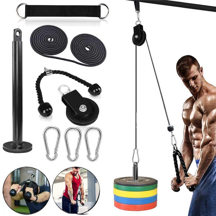 Sistem de scripete cu cablu de greutate Gym Professional Home Gym Equipment Fitness upgraded for Triceps Pull Down Biceps Curl Spate Antebrat Umar  WALALLA  Multicolor
