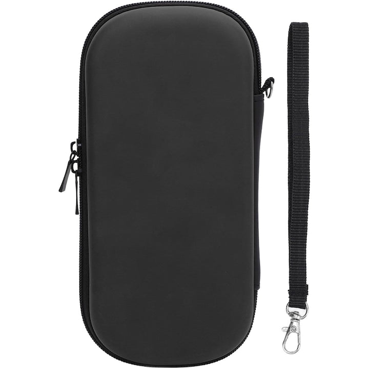 Husa de transport pentru Sony Playstation Vita 1000/2000  cu curea  Geanta dur EVA rezistenta la socuri  20.1x10.4x4.6cm  Negru