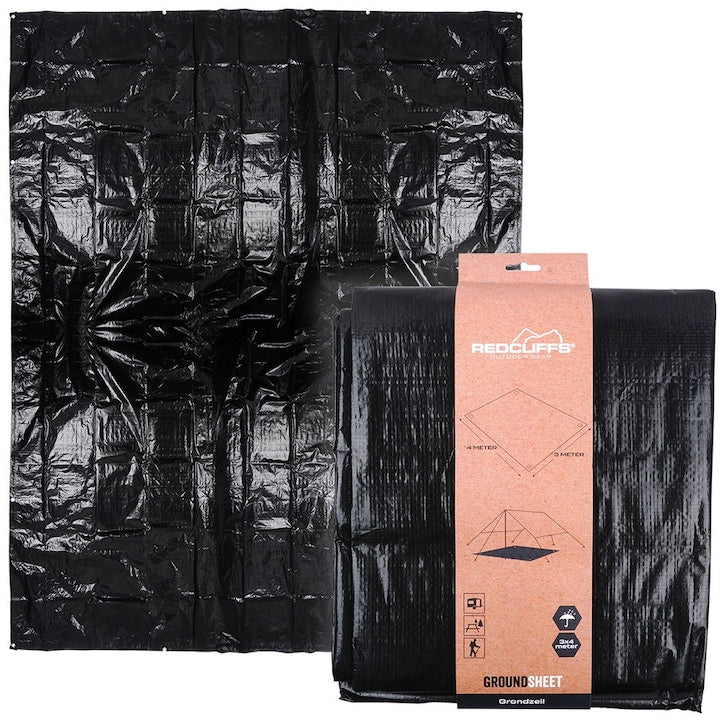 Podea Pentru Cort Si Prelungire  Redcliffs  300x400x15 cm  Fabricata Din Material Rezistent  Impermeabil  Patru Orificii De Montare  Usor De Transportat Si Depozitat  Negru