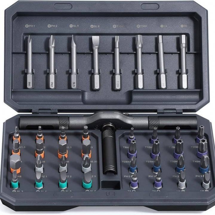 Set de surubelnite magnetice 32-in-1  ZOUN  clichet detasabil DIY  kit de actionare magnetica multi-bit  otel S2  duritate ridicata  multifunctional  pentru repararea mobilierului  repararea echipamentelor electronice  cu cutie de depozitare  negru