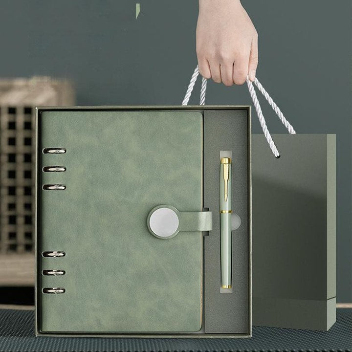 Set Premium A5 - Agenda + Pix Metalic + Punga Cadou - Jurnal Agenda refilabila cu foi inlocuibile - Ideal pentru Cadouri Corporate  Studenti  Profesionisti  Scriitori sau Sefi