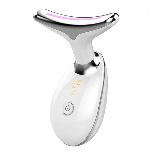 Aparat de masaj pentru fata  cromoterapie  alb  cu vibratii anti-rid si lifting
