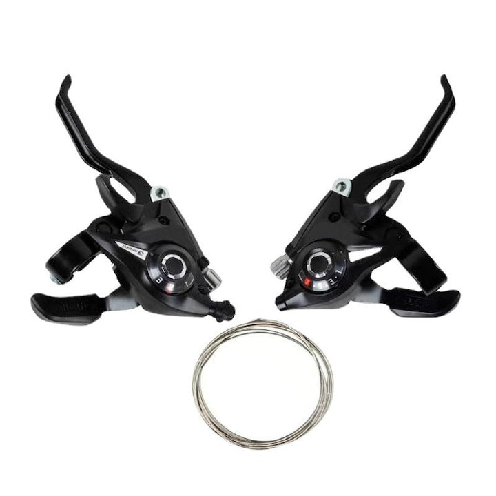 Gear/brake lever set ZOUN 24 speeds ergonomic design aluminum/plastic black