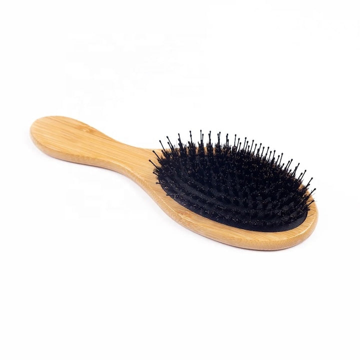Professional Wooden Hair Brush with Boar Bristles for All Hair Types 23.3x8cm
