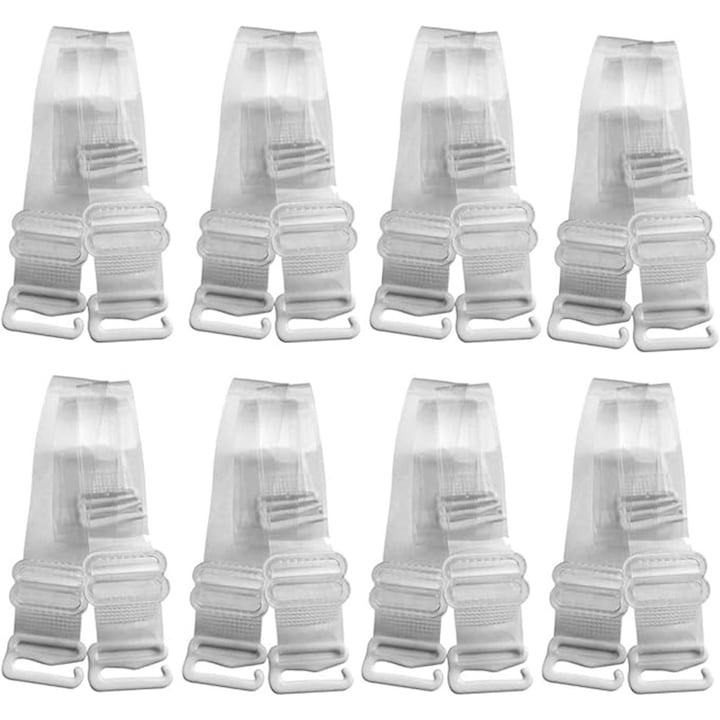 Bretele sutien transparente  set 8 perechi  din silicon  invizibile  elastice si ajustabile  46x1.5cm