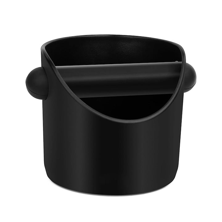 Container pentru zatul de cafea knock box  Rqiurpn  Maner din cauciu  usor de curatat  Diametru 11 cm  Negru