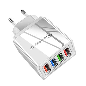 Incarcator priza  SIHOiSi  Policarbonat/ABS  3.0 Ultra Fast Charge  4x USB  Alb