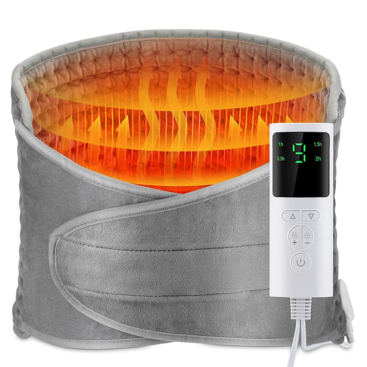 Banda Incalzitoare Pentru Lombar  incalzire rapida pentru abdomen  perna electrica pentru spate  gat  umeri  picioare  220-240V  Putere 75W  9 niveluri de caldura  4 setari de timp  lavabila  oprire automata  Cablu De Alimentare Detasabil Cu Tele