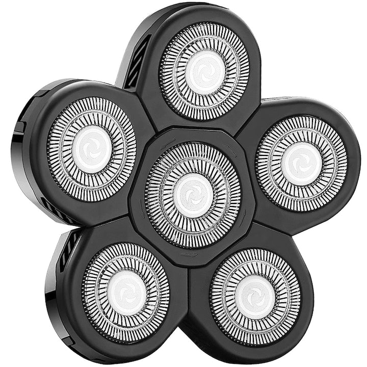 Cap de schimb pentru aparat de ras electric  6 lame  usor de curatat  argintiu cromat/negru