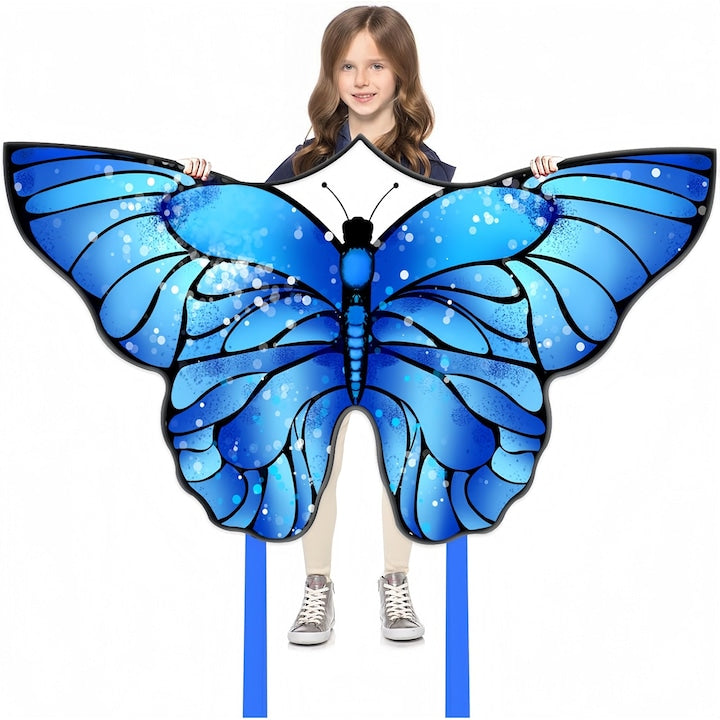 Zmeu pentru copii  Wacorresi  Zmeu fluture include sfoara poliester 100m 142x72cm  +3ani  albastru