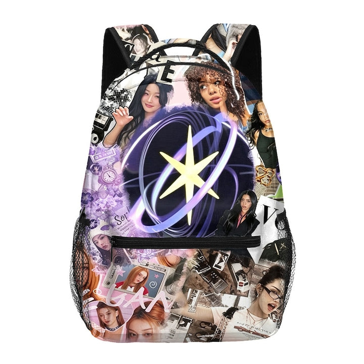 Rucsac pentru copii cu imprimeu Kpop Katseye  capacitate mare  multicolor  31 x 15 x 42 cm