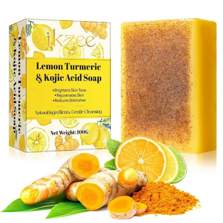 Sapun Tratament Pete Pigmentare  Acnee cu Turmeric  Acid Kojic si Lamaie  Efect de Albire si Depigmentare a pielii  100 g