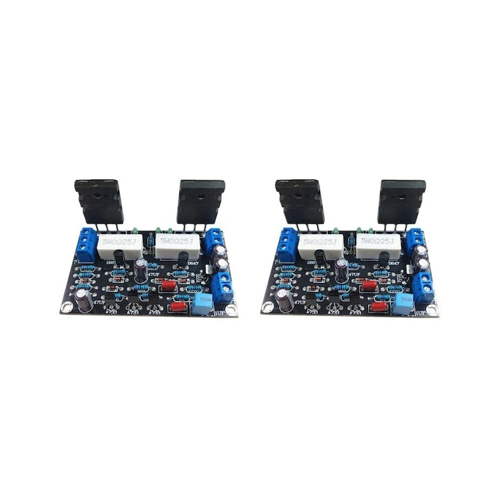 Set 2 bucati  Placa amplificator audio HIFI 2SC5200+2SA1943  100W pe canal  canal mono  alimentare DC35V  Negru