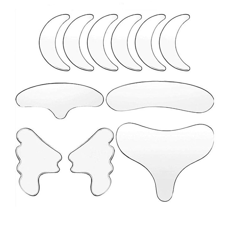 11 Plasturi Antirid si Antiaging Reutilizabili, Silicon Transparent