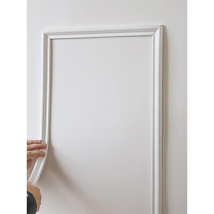 Banda adeziva decorativa autoadeziva  3.2cm x 3m  alb  pentru decorare interioara