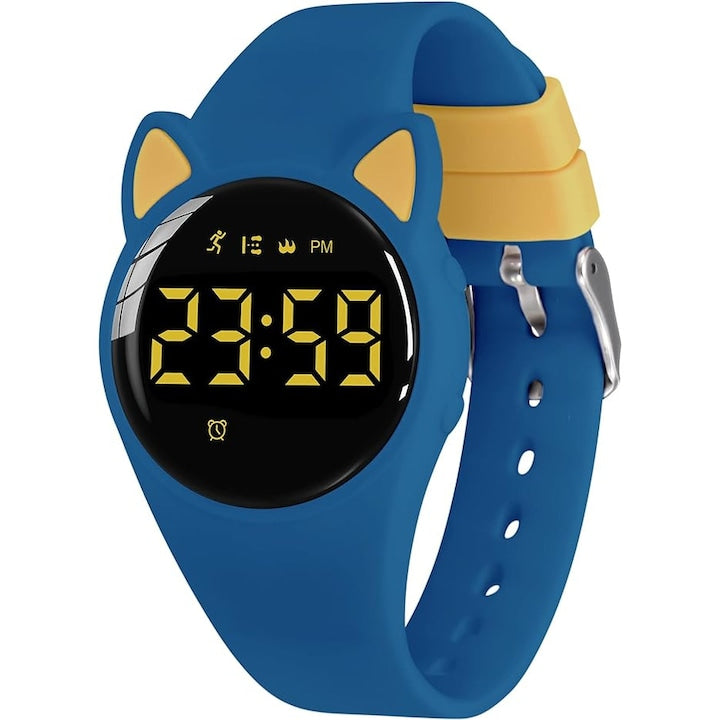 OEM - Ceas sport pentru copii  rezistent la apa 5 ATM  cu LED  Cronometru  Alarma  Data  Ceas Fitness Tracker Cu Pedometru  Albastru 12 rate cu 0% dobândă