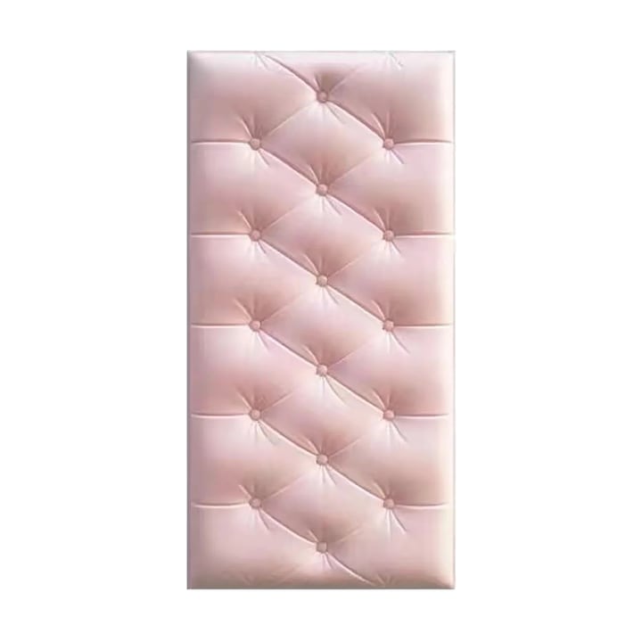 Upholstered Wall Panels YANYXR 3D Hot Pink 35x70cm Set of 1 Piece